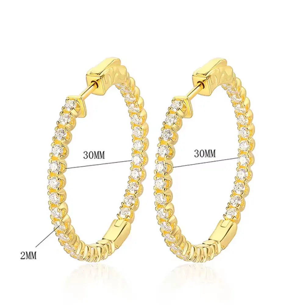 Moissanite Hoop Earrings