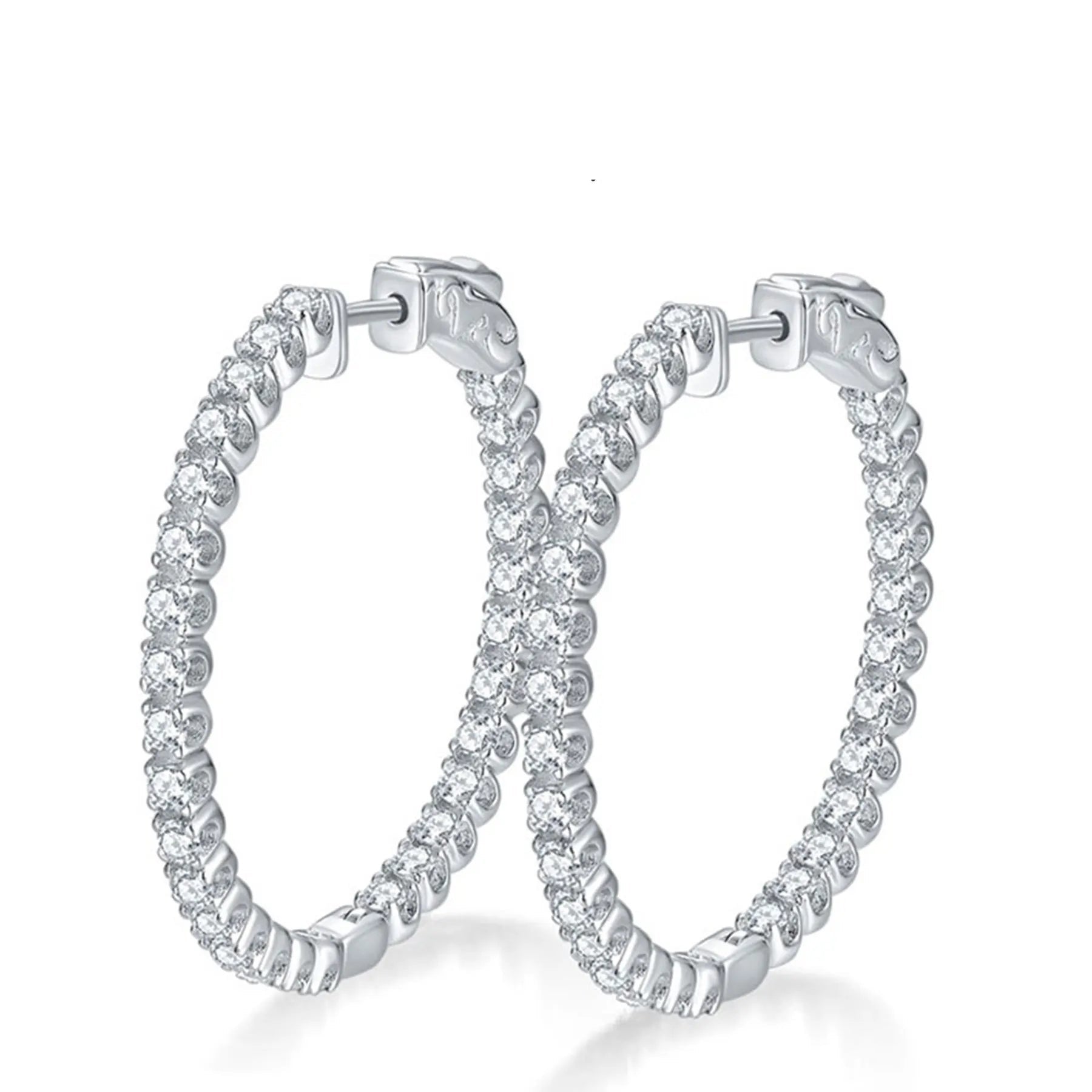 Moissanite Hoop Earrings