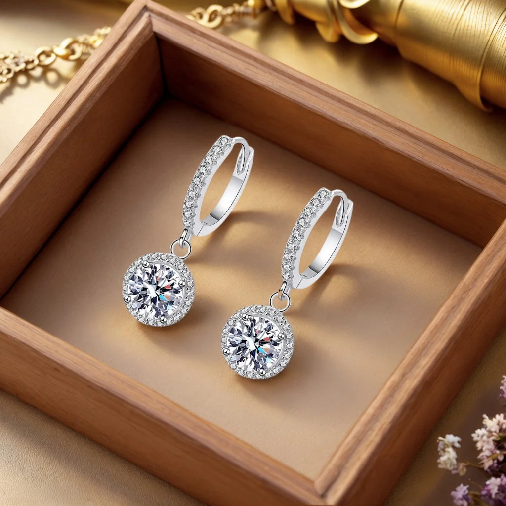 Delicate Halo Drop Earrings