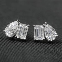 Emerald & Pear Moissanite Earrings