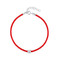 Red Cord Bracelet – Moissanite Sparkle