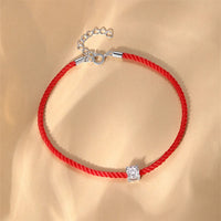 Red Cord Bracelet – Moissanite Sparkle