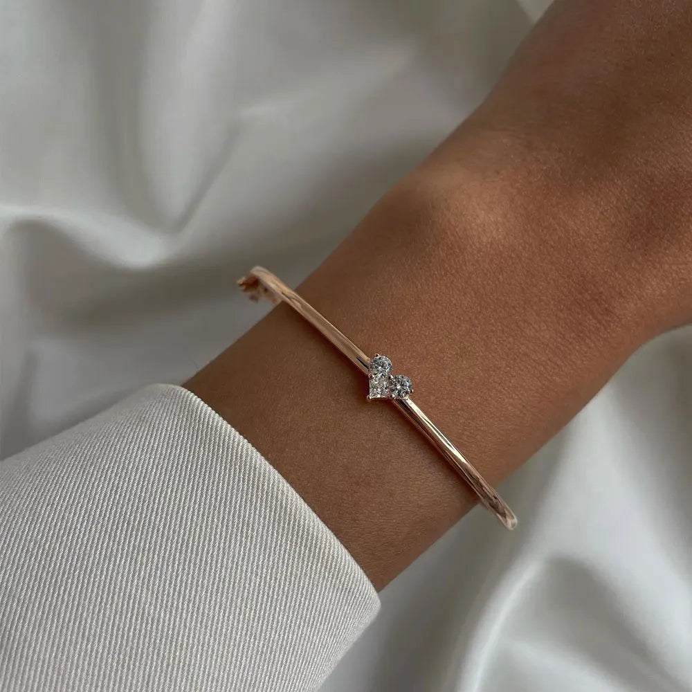 Heart-Shaped Moissanite Bracelet