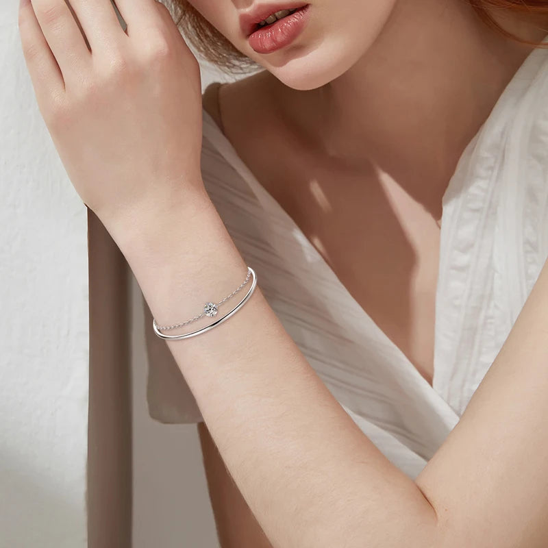 Cuff Bracelet – Moissanite Sparkle