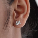 Emerald & Pear Moissanite Earrings