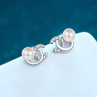 Pearl & Moissanite Earrings
