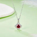 Moissanite and Ruby Necklace